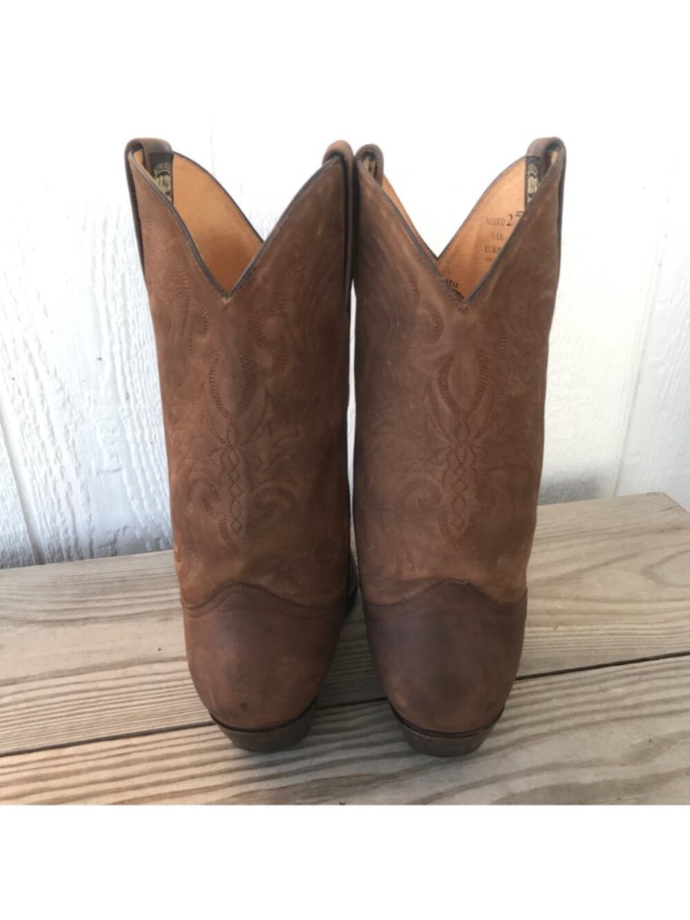 Brito Vaquero Mens Brown Nubuck Leather Cowboy Western Boots 8.5 - Picture 13 of 13